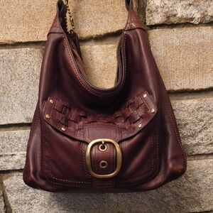 Coach Brown Woven Pocket Bleecker Bag